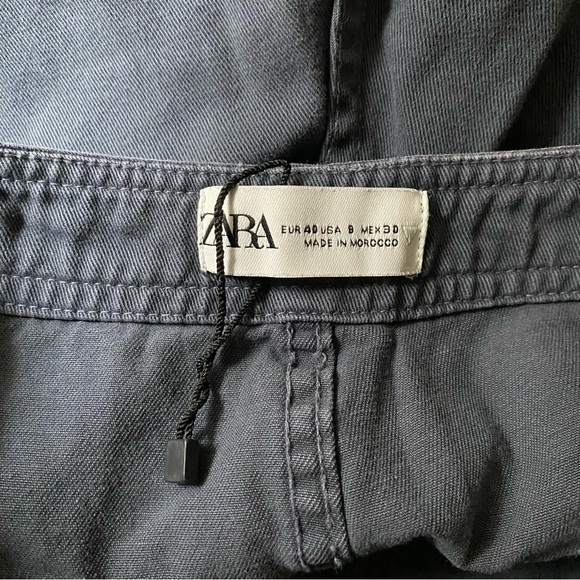 Zara Women’s Gray Cargo Utility Pants Size 8 - Picture 4 of 5